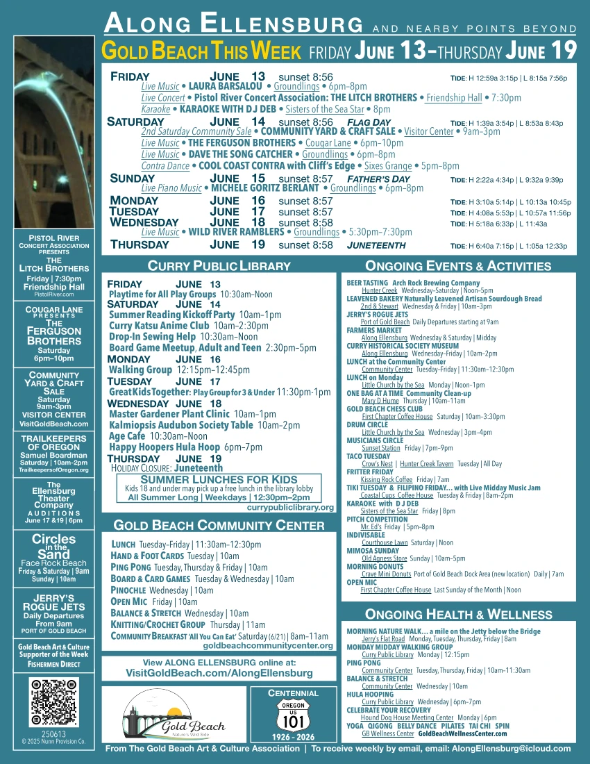 250613 Along Ellensburg.pages Local calendar of events