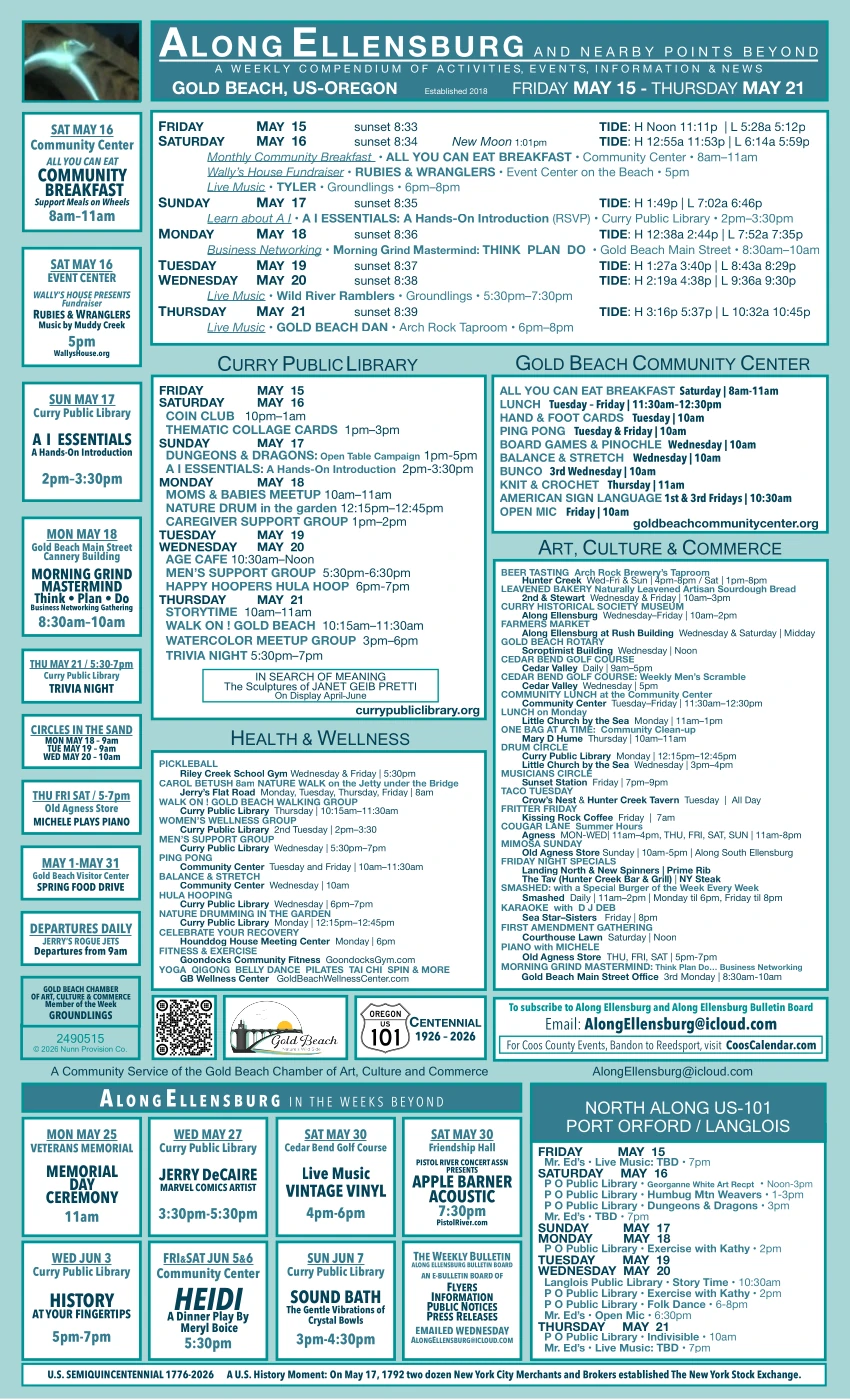 Calendar Of Local Events