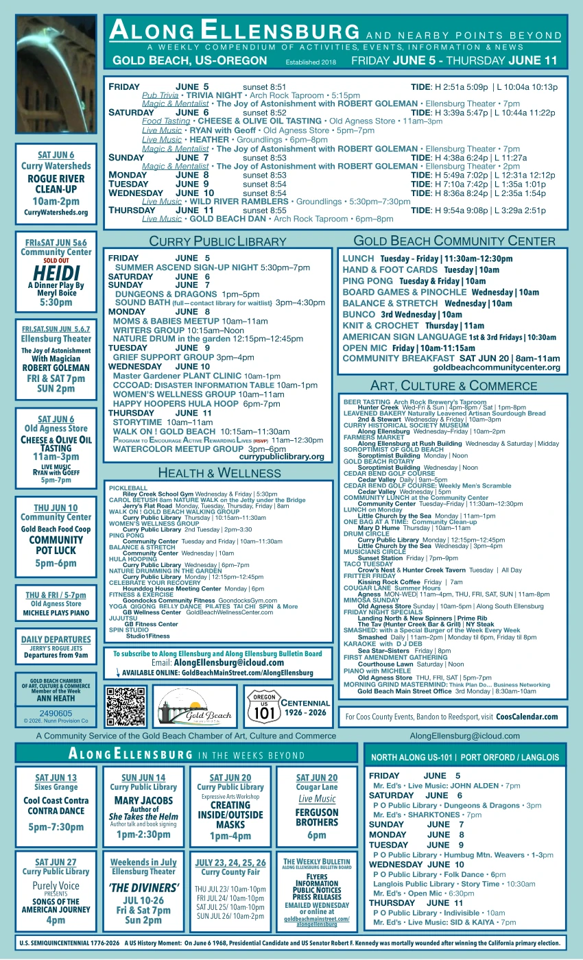 Calendar Of Local Events
