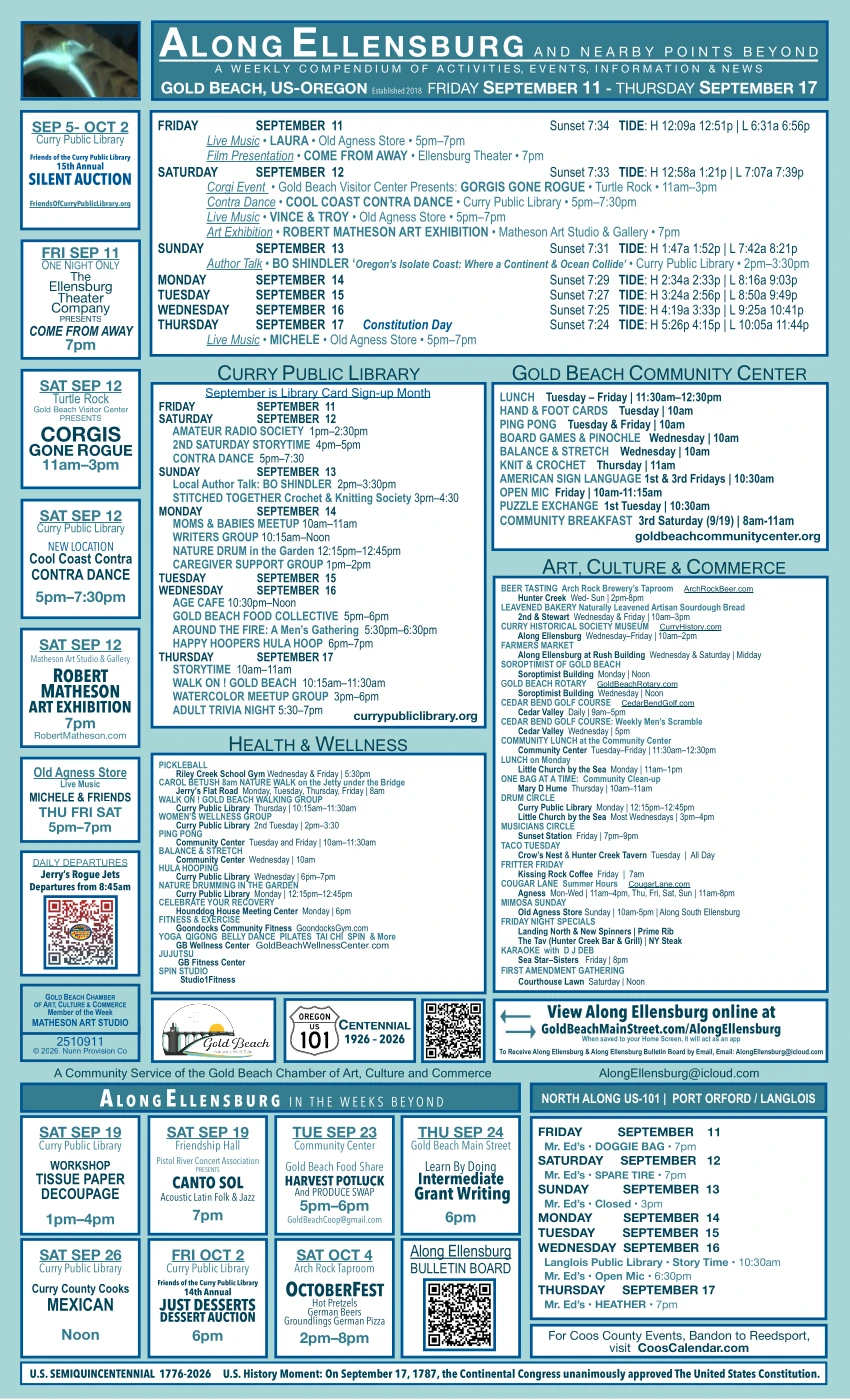 Calendar Of Local Events